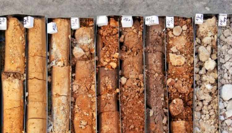 Different types of pile testing can allow for less soil sampling to be taken as part of the geotechnical site survey.  A geotechnical investigation involves the sampling of soil for the site as indicated in this image.
